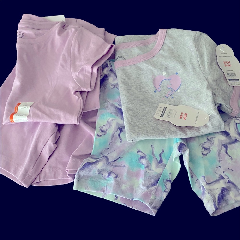 Four Piece Mix & Match Tees with Biker Shorts